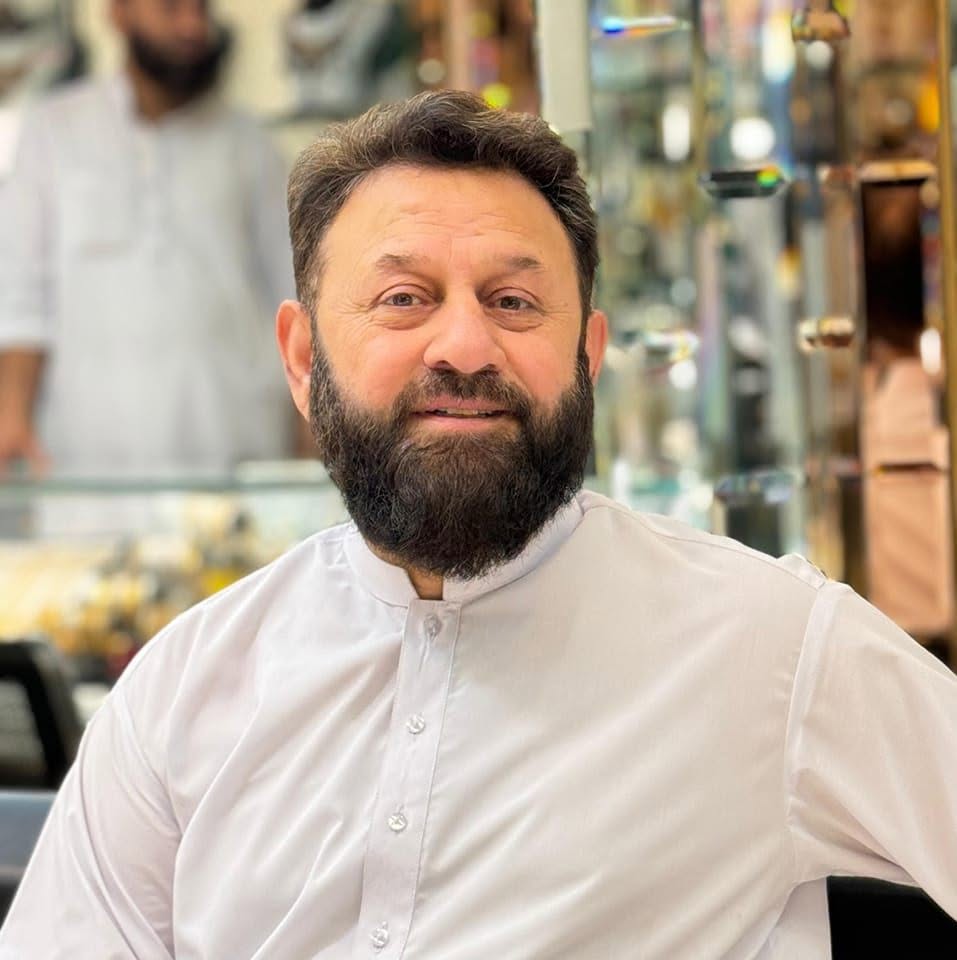 Rustam Zeb, master jeweler and founder of Rustam Jewelers, in his Mansehra shop